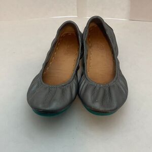 Tieks Ballet Flats Metallic Grey Leather Slip On Women Size 8